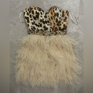 Sherri Hill Mini Dress with Fur!